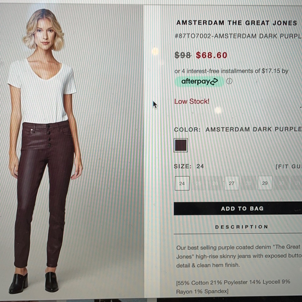 blank nyc skinny coated jeans in deep purple color perfect for fall size 26 NWT